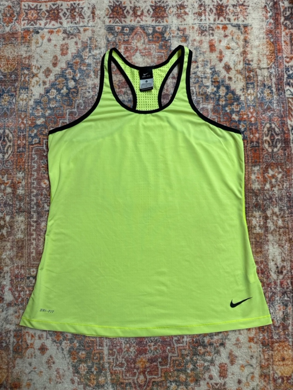 Nike Dri-FIT Volt Neon Yellow Green Racerback Tank Top XL Athletic